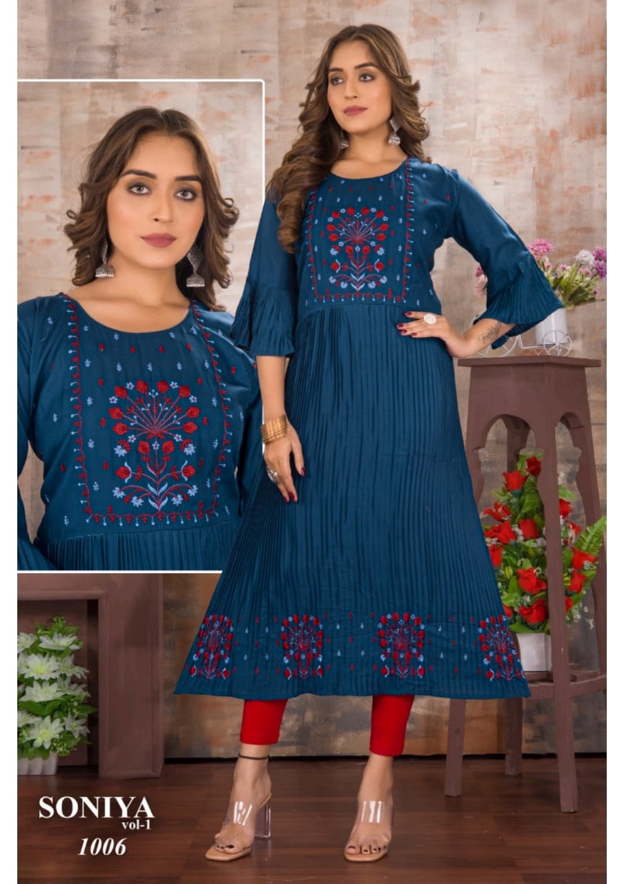 Soniya Vol 01 Fancy Wear Wholesale Anarkali Kurti Catalog
